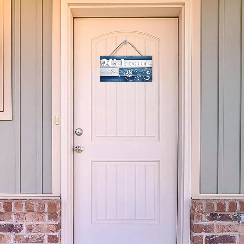 Rustic Welcome Wall Hanging Decor Wood Art Plaques Sign Door Sign for Home Living Room Front Door Decor Qme