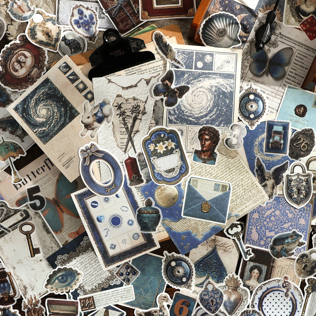 TIANZI Vintage Painting Accessories Stickers Pack Tie Bag Material for Comic Exhibitions DIY Decorations Background Art Supplies Qme