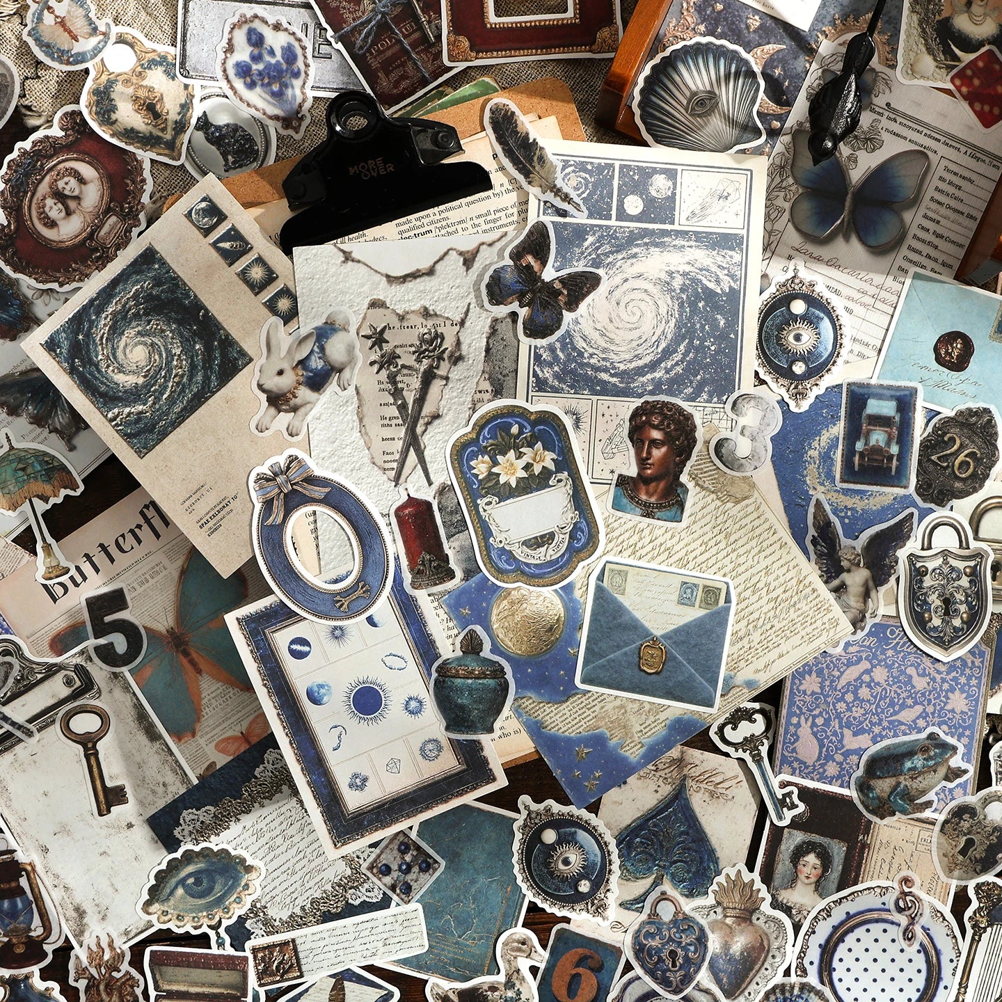 TIANZI Vintage Painting Accessories Stickers Pack Tie Bag Material for Comic Exhibitions DIY Decorations Background Art Supplies Qme