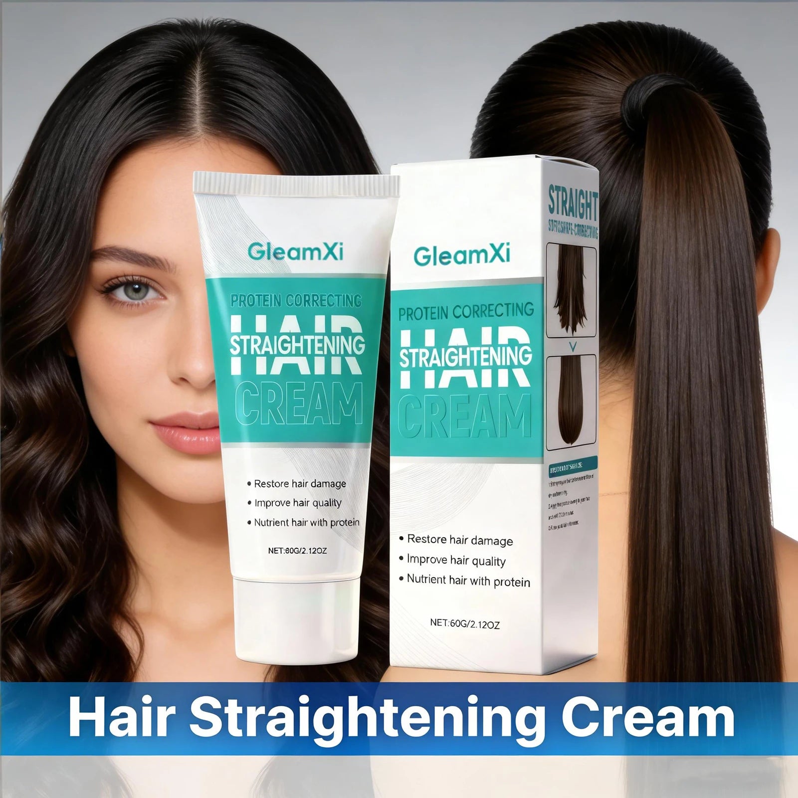 Hair Straightening Cream Nourish Dry Damaged Protein Correction Qme