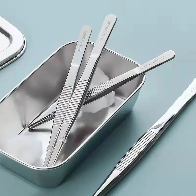 Stainless Multifuctional Steel Elbow Tweezers Aquarium Clip Long Qme