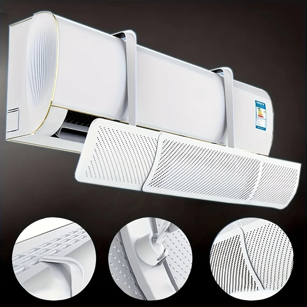 Adjustable Air Conditioner Deflector Wall Mount Universal Wind Screen Qme
