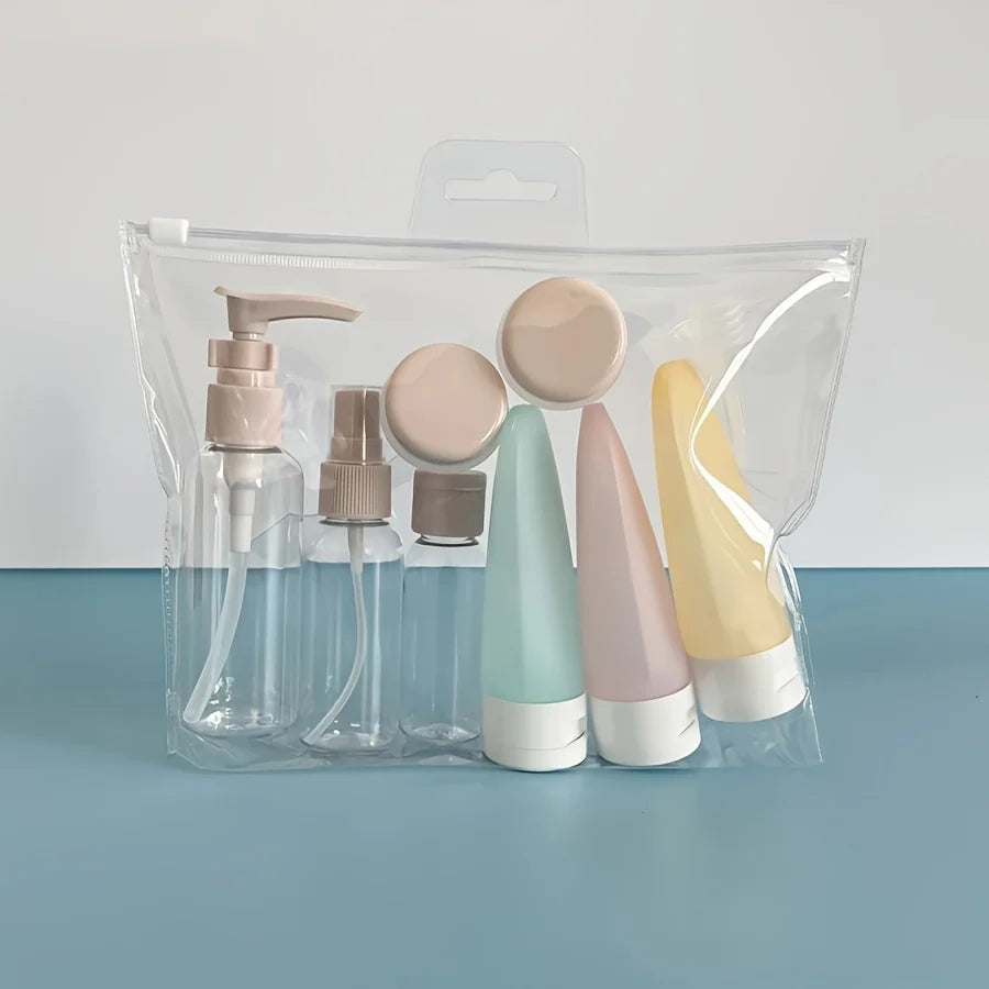 11Pcs refillable travel bottle set for toiletries, leak-proof travel size containers - travel accessories for easy packaging Qme 11PCS