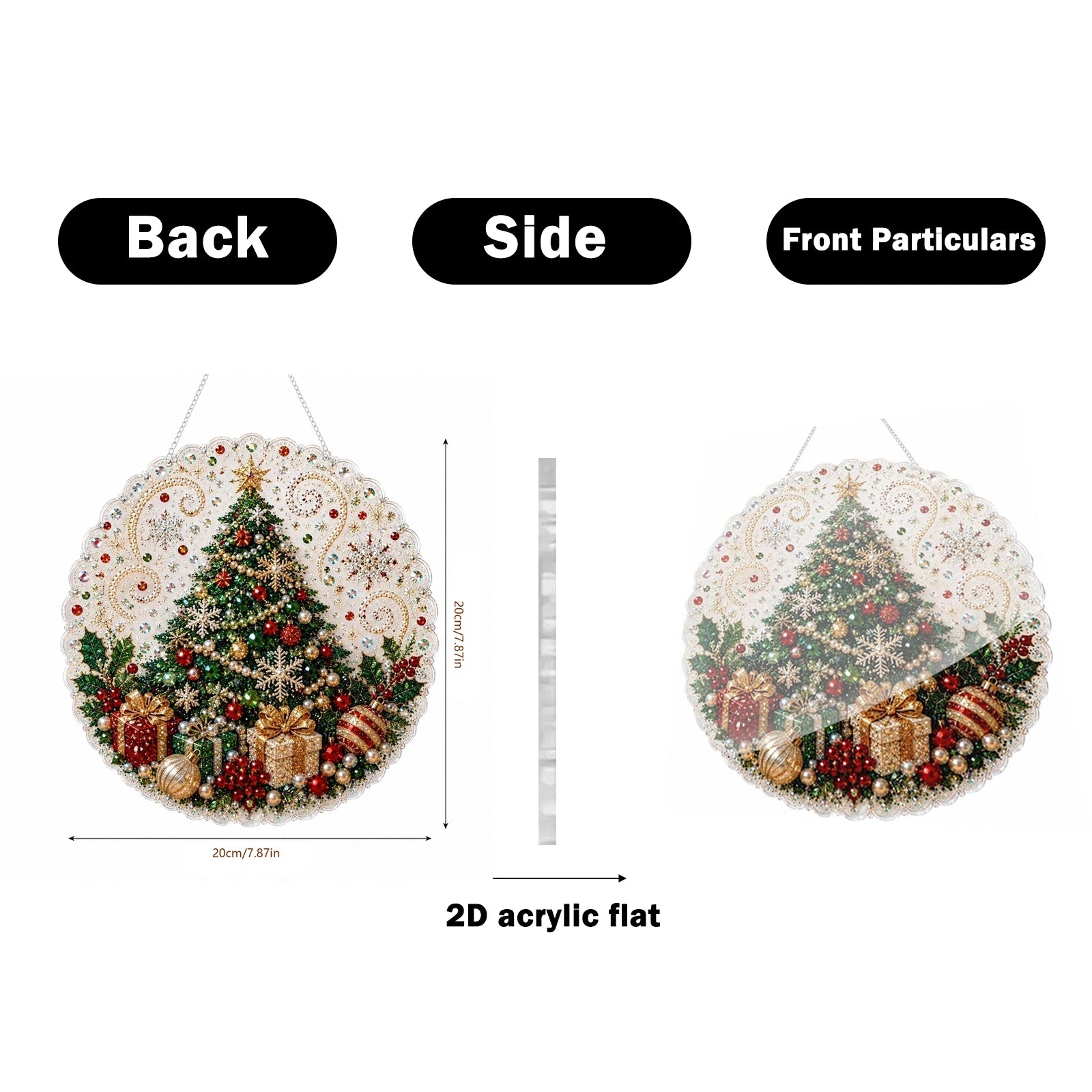 Christmas Scene Pearl and Diamond Hanging Handmade Material Kit DIY Set for Holiday Home Store Decor Creative Gift Qme