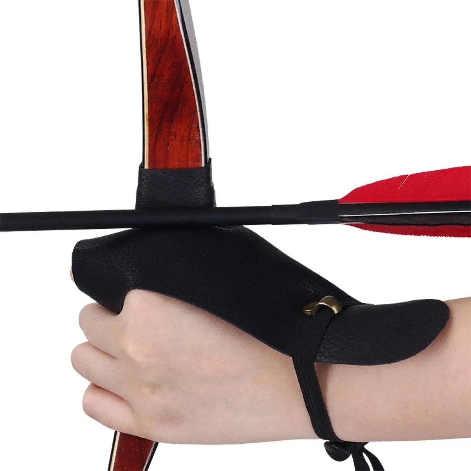PU Leather Fishing Bracers Archery Bow Protective Durable Hand Slingshot Catapult Left/Right Hand Shooting Practice Gloves Qme