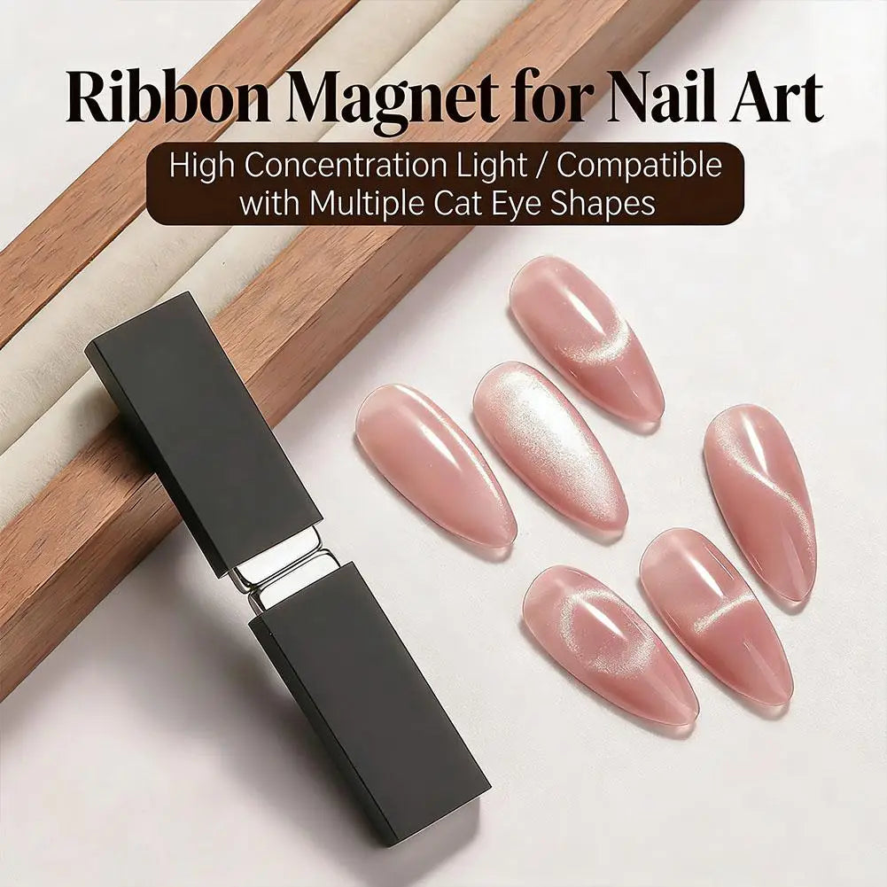 Ribbon Cat Eye Nail Art Magnetic Stick for Gel Nail Polish French Starry Glass Bead Effect Cat Eye Magnet Manicure DIY Tool Z9G3 Qme