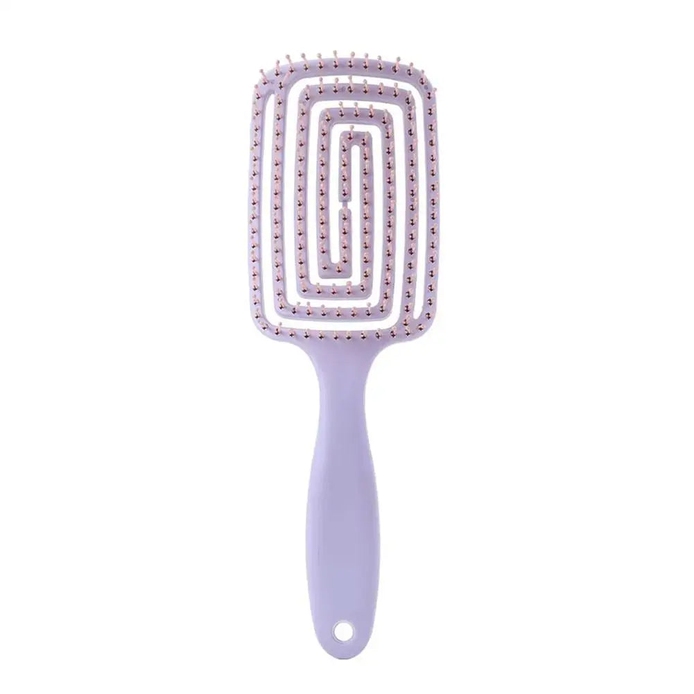 Curly Hair Massage Comb Scalp Reducing Breakage Detangling Brush Fine Qme Purple 1
