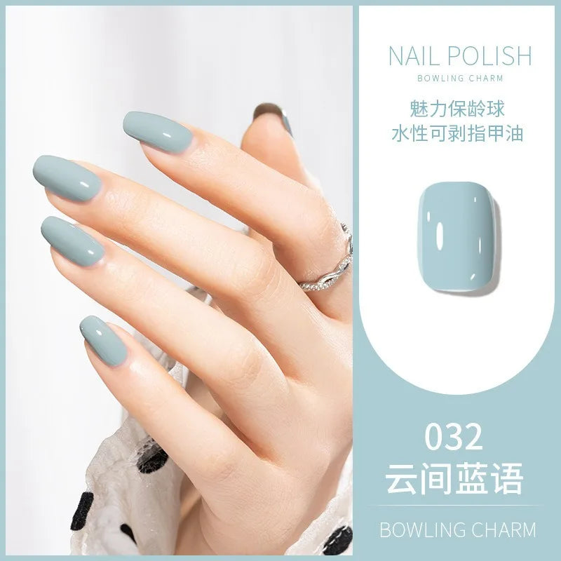 40 Colors New Nail Polish for Summer Water-based Quick Drying Tearable Nail Art Semipermanent Monochrome No Baking Lamp Varnish Qme 032