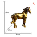 Antique Brass Solid Long Tail Horse Figurines Miniatures Feng Shui Ornaments Copper Zodiac Animal Mini Desktop Decoration Crafts Qme A