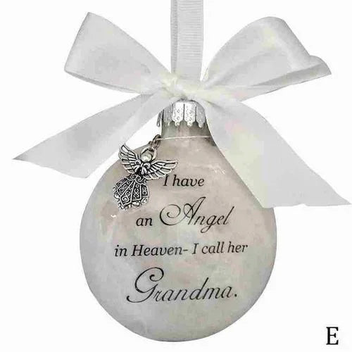 Christmas Tree Balls Commemorate Ornament Feather Ball Angel In Heaven Memorial Ornament Xtmas Tree Hanging In Memory of Mom Dad Qme Grandma 1pcs