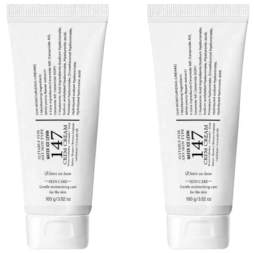147 Skin Care Cream, Moisturizing & Firming with Hyaluronic Acid & Aloe Vera for All Skin Types Qme black 100g