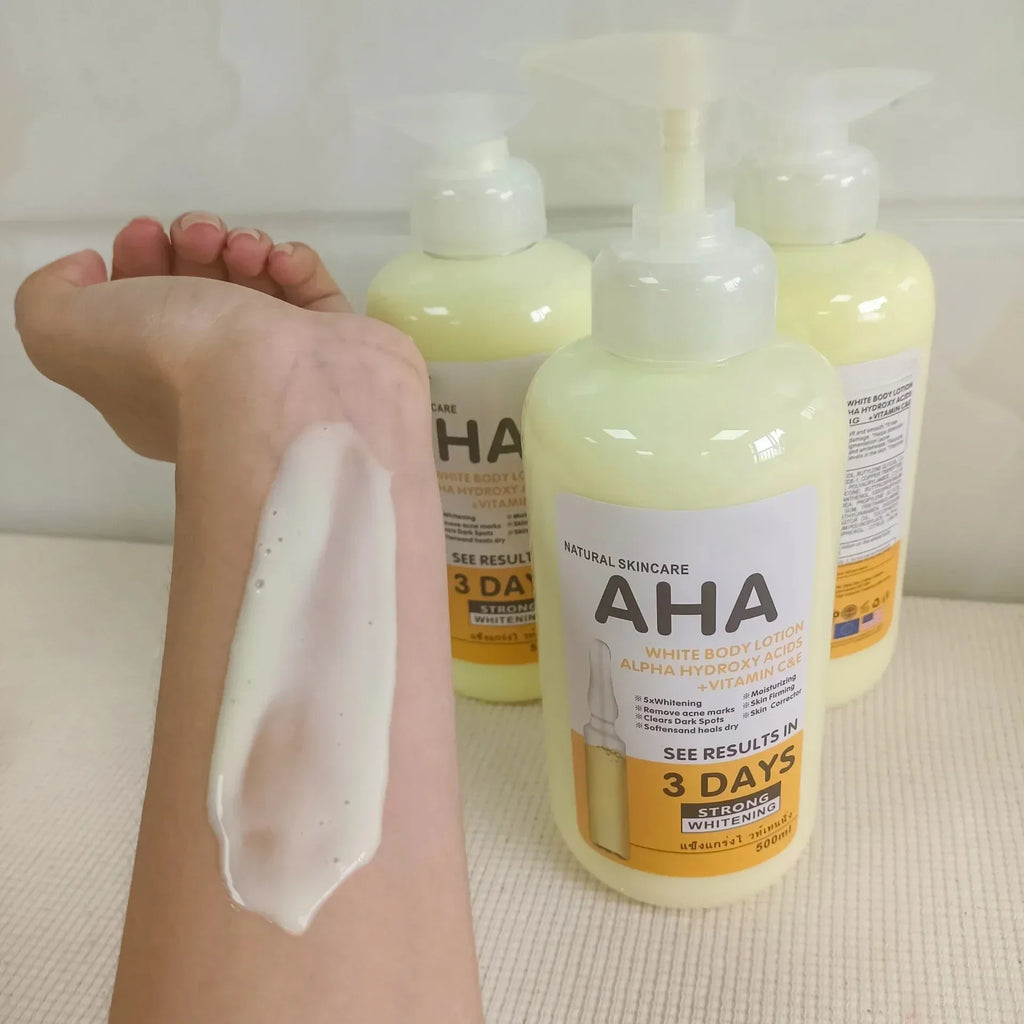 500ml Whitening Body Cream Hydroxy Acids Vitamin C&E Moisturizing Lightening Body Lotion Skin Care Remove Acne Marks Qme
