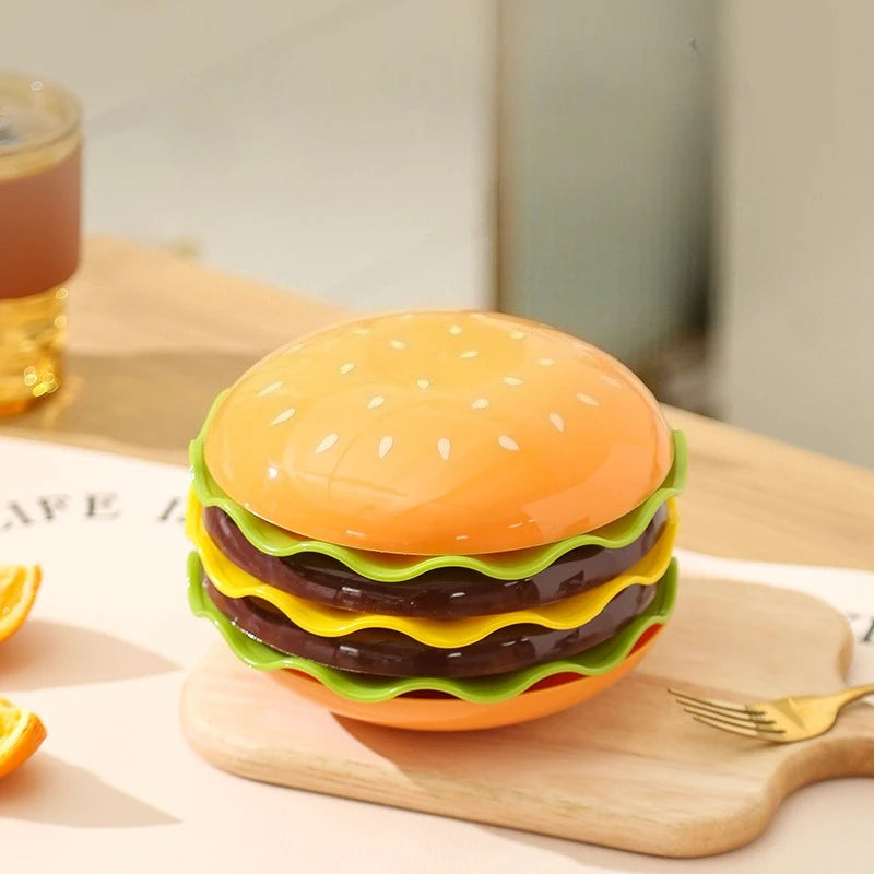 Stackable Hamburger Plate Set Mini Dinner Plate Funny Sauce Containers Seasoning Bowls Sauce Bowls Table Decor Qme
