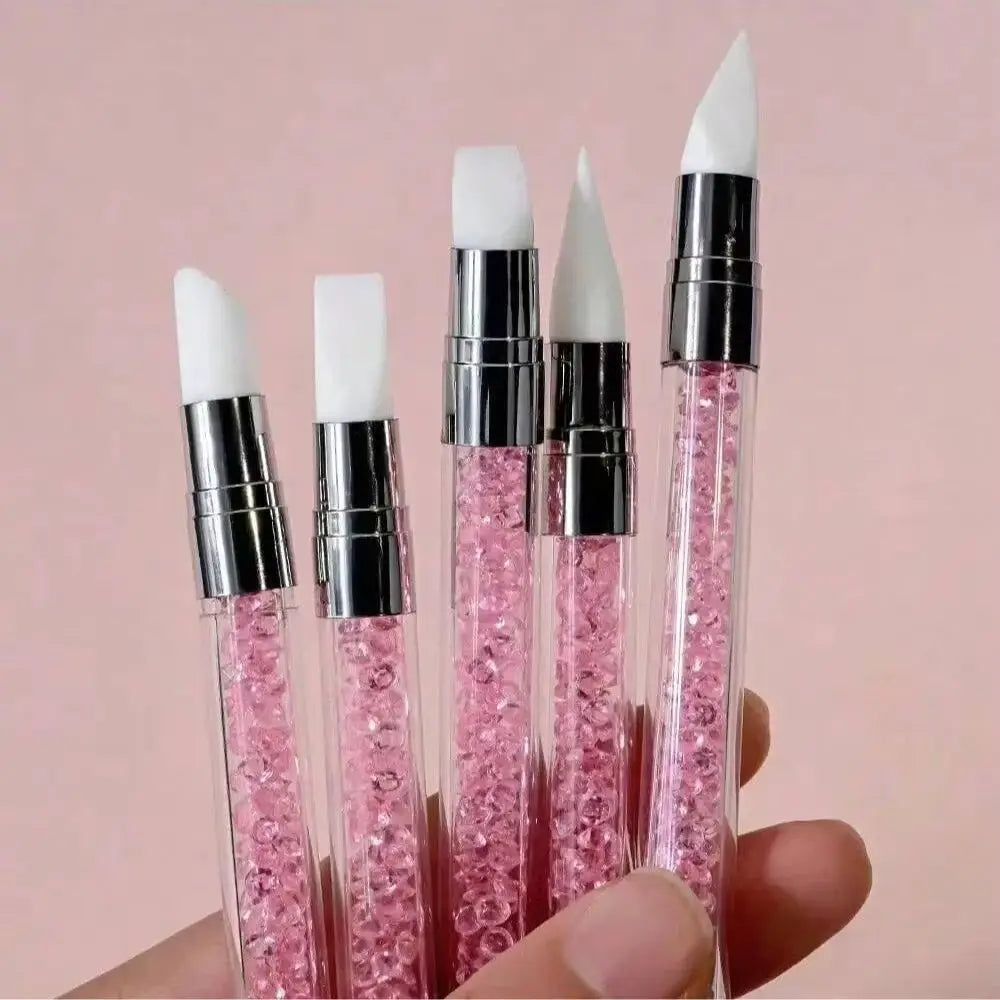 5-Piece 3D Nail Art Double-headed Silicone Pen Embossing Powder Qme 5pcs