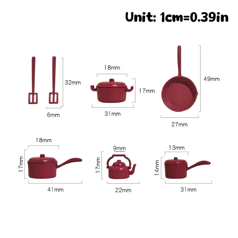 Miniature Dolls House Pot Cookware Kitchen Utensils Decorative Qme