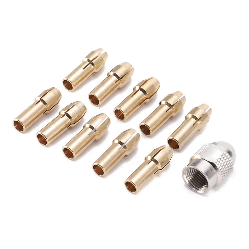 Lot Mini Drill Brass Collet Chuck Rotary Tool 0 5- Nut Accessories Qme