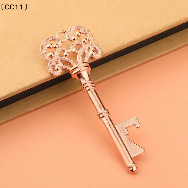 Creative Portable Vintage Key Shaped Alloy Keychain Beer Bottle Qme