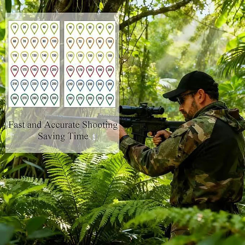 10 Sheets Rifle Scope Turret Stickers Rifle Scope Turret Tags For Close-Range & Mid-Range Precision Target Shooting Hunting Qme