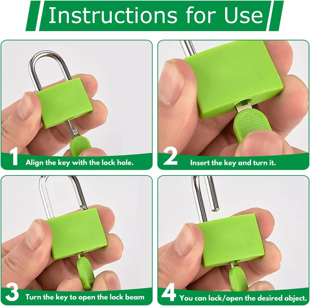 Luggage Lock With Key, Small Luggage Padlock Metal Padlock Mini Key Padlock Suitable for School Gym Classroom Pairing Games Qme