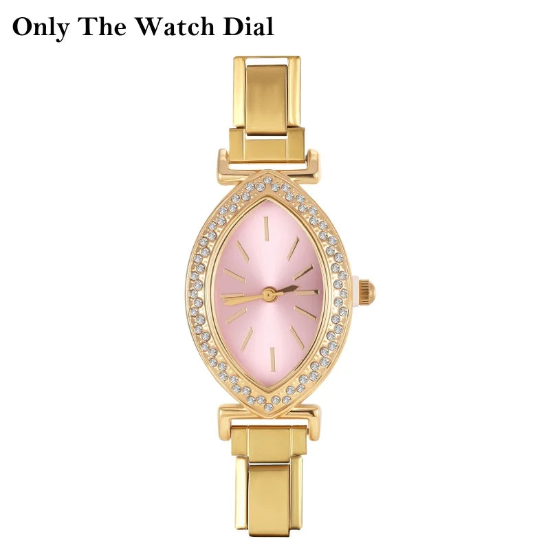 New2026 Vintage Oval Inlaid Zircon Stainless Steel Watch Bracelet