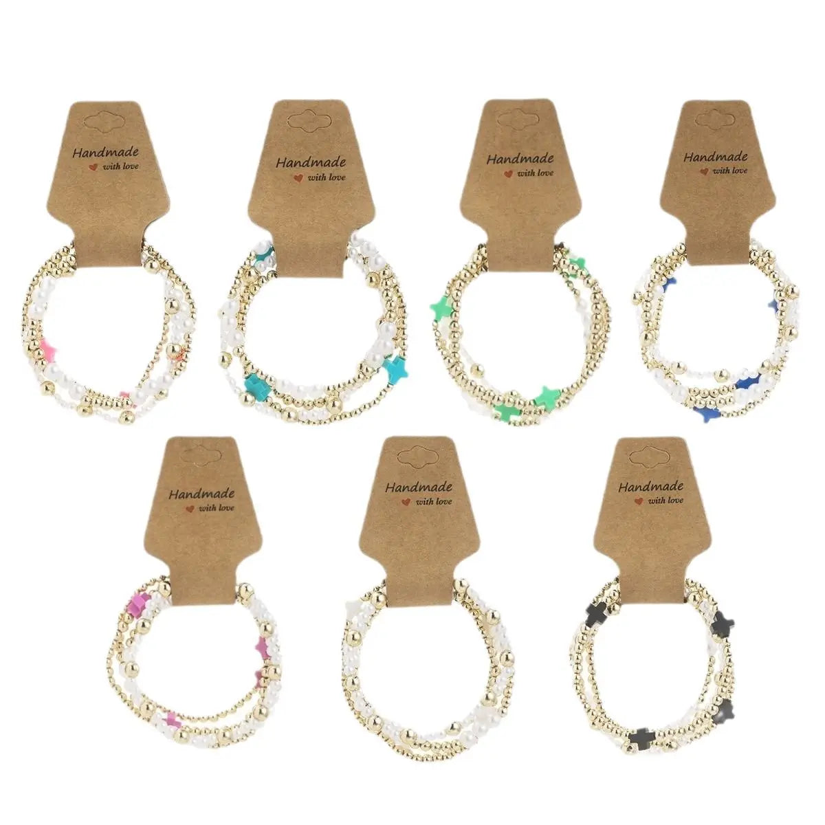 12-Piece Set Fashion Fashion Cross CCB&Seed Beaded Handmade Kraft Paper Bracelet Women Boho Stackable Wrist Jewelry Gift Qme