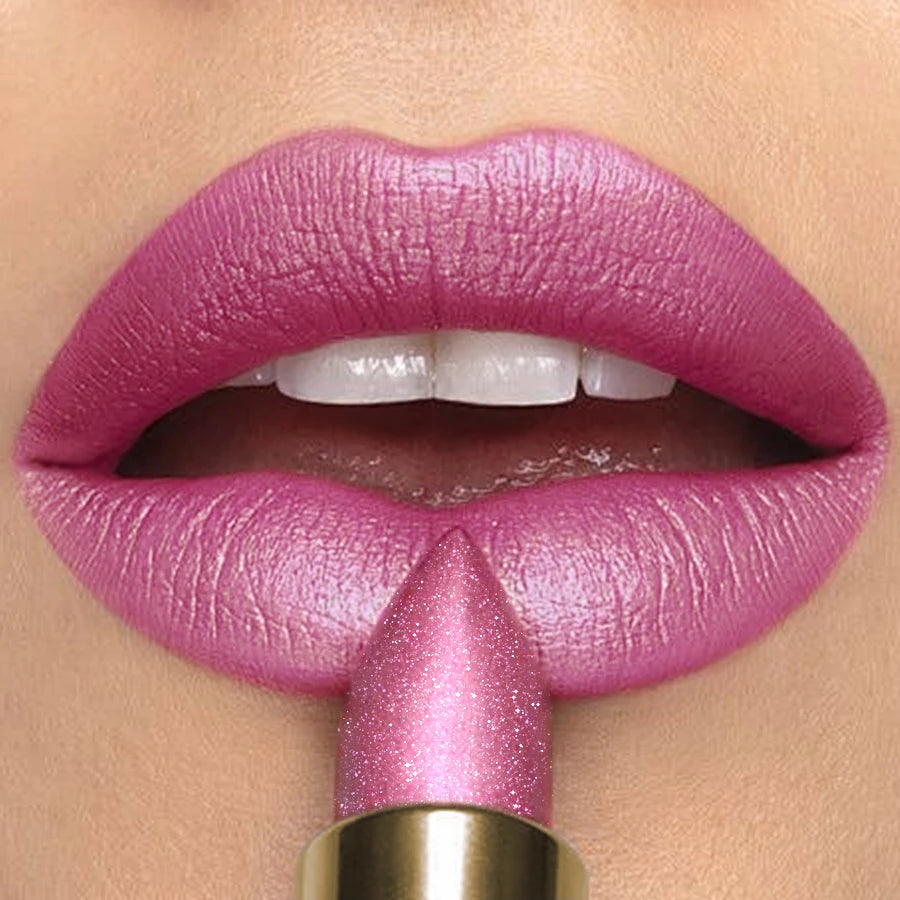 16 Colors Metallic Glitter Shiny Lipstick Lip Tint Waterproof Senior Qme 104