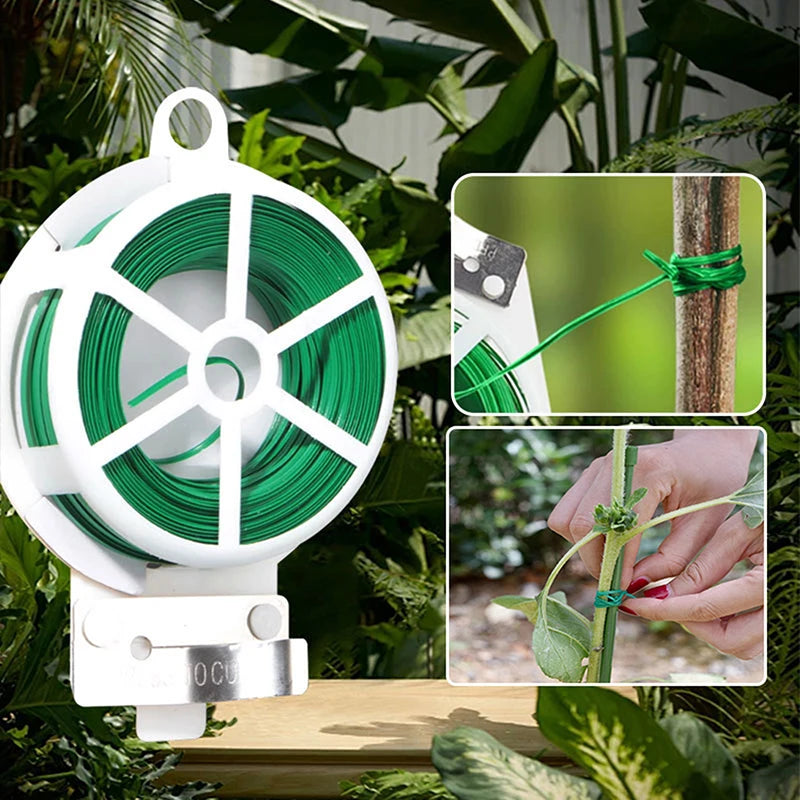 ^100M Garden Flexible Binding Wire Plant Ties Iron Wires Support Fixed Climbing Plants Line Creeper Vegetable Stabilization Tie Qme