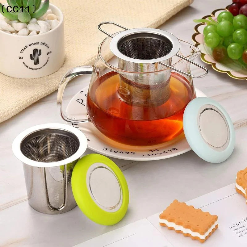 Stainless Steel Mesh Tea Infuser Lid Reusable Cup Strainer Loose Leaf Qme