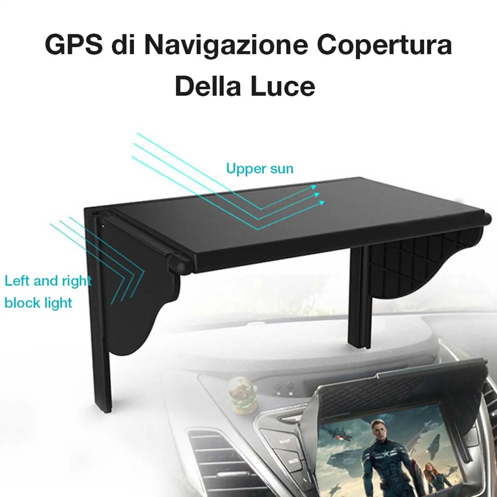 GPS Navigator Sun Shade Navigation Visor Sunshade Car Glare Vision Qme