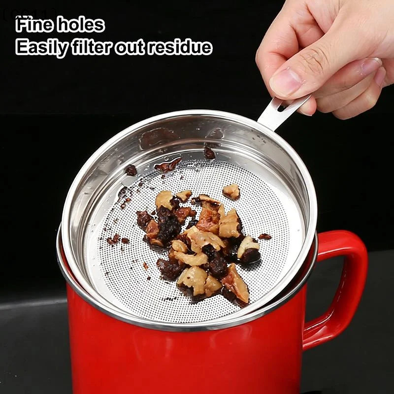Stainless Steel Fine Mesh Food Strainer Durable Dense Holes Kitchen Qme