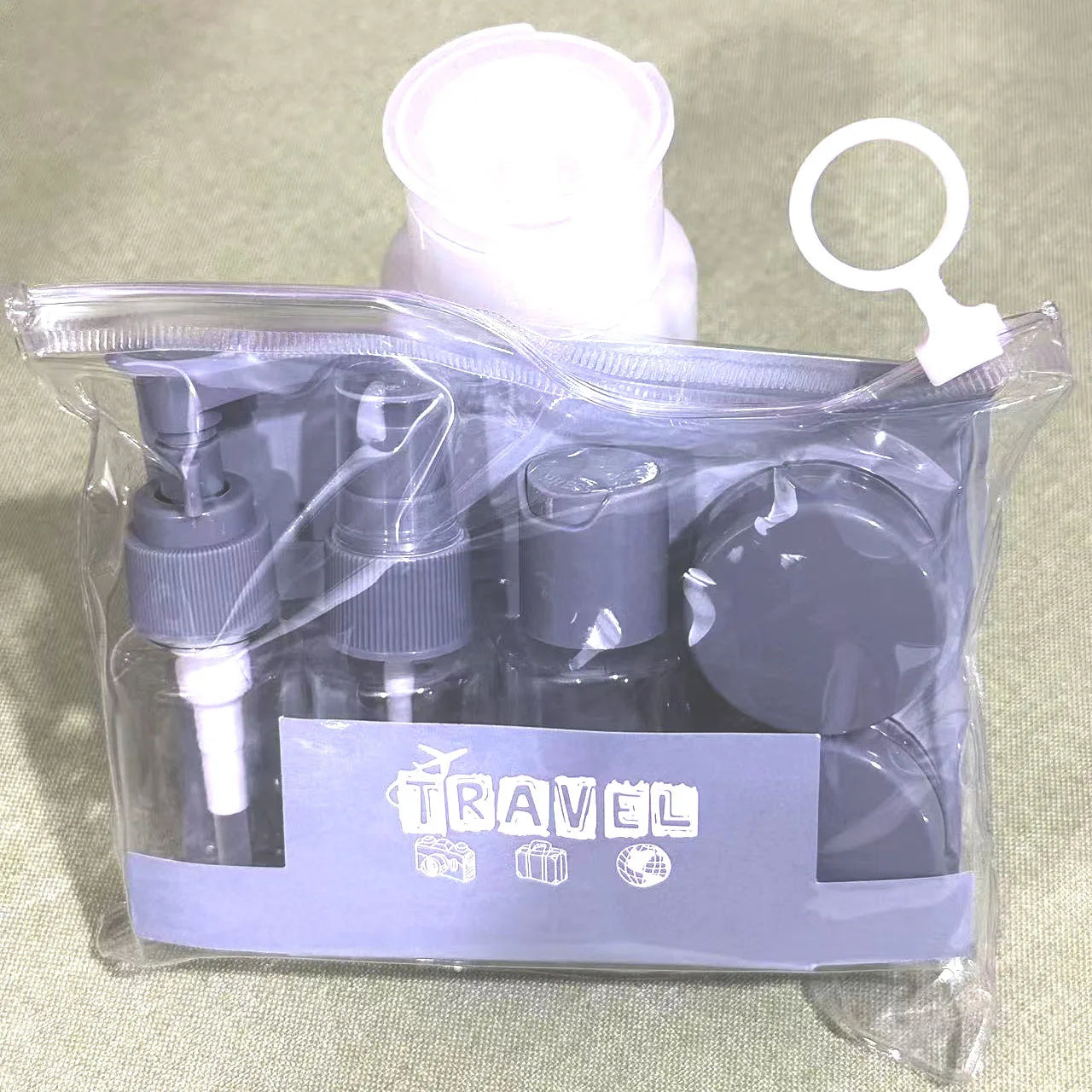 Travel Bottles Leak Proof Press Refillable Containers Cosmetics Qme Gray