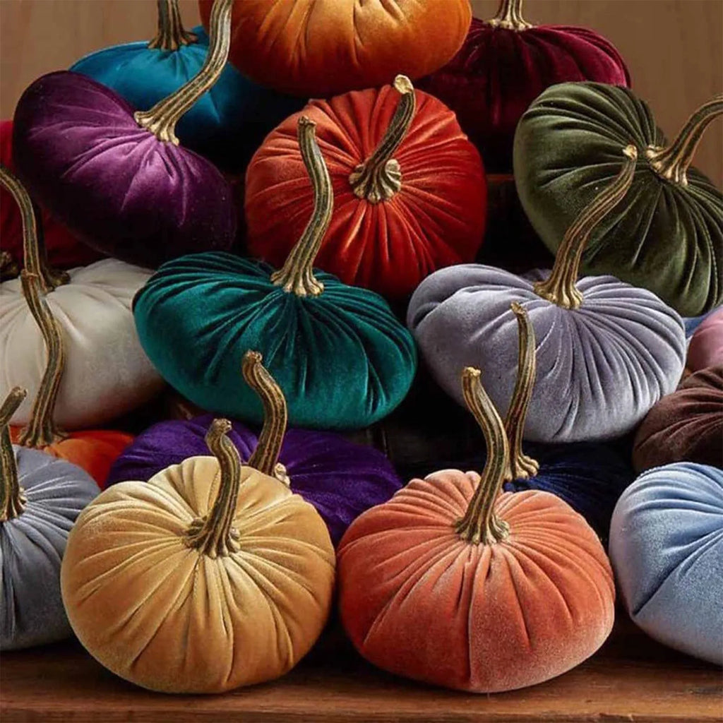 Velvet Soft Pumpkin Ornaments Handmade Home Holiday Ornaments Decoration Autumn Decoration Qme