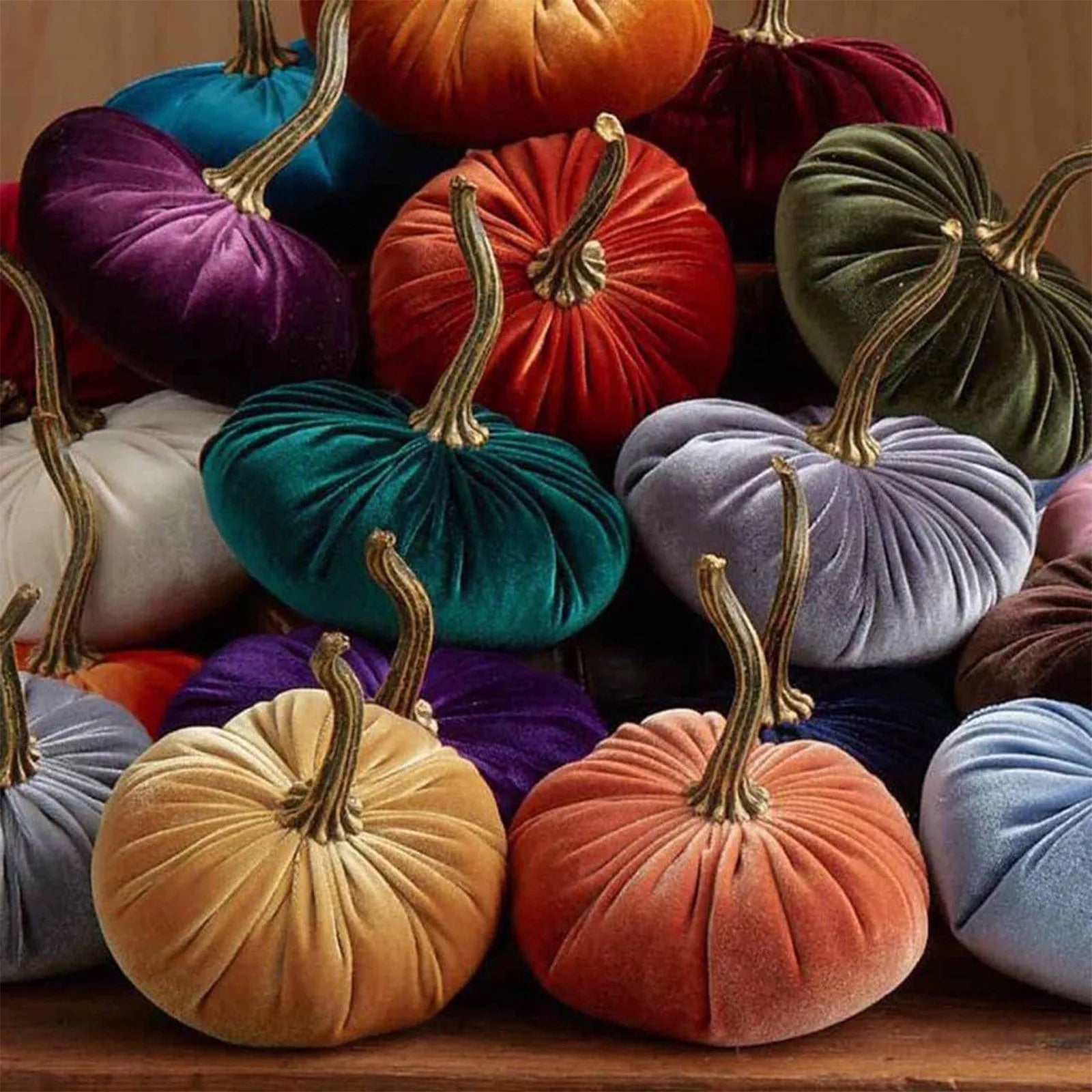 Velvet Soft Pumpkin Ornaments Handmade Home Holiday Ornaments Decoration Autumn Decoration Qme