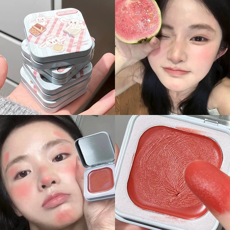 Art Value Single Color Matte Blusher Palette Blush Cream Contour Makeup Natural Cheek Tint Brighten Face Blusher Korean Cosmetic Qme 04