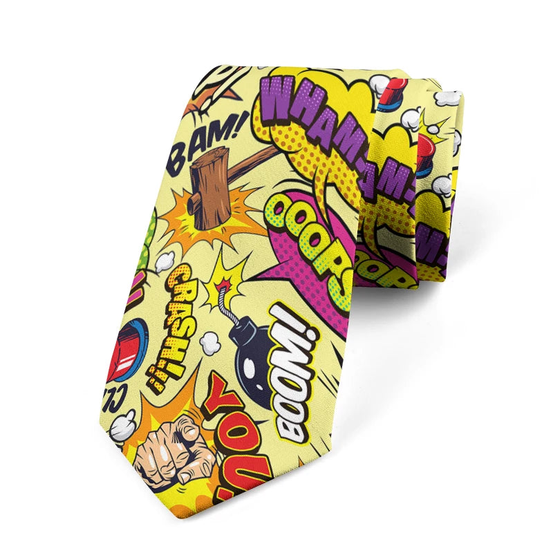 Trendy Players Street Art Tie Casual Fashion Funny Men's Wedding Qme style2