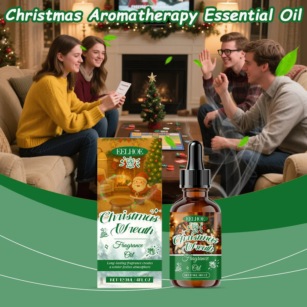 120ml Christmas Aromatherapy Essential Oil for Aroma Diffusers Festive Home Warm Cozy Holiday Atmosphere Air Freshener Qme
