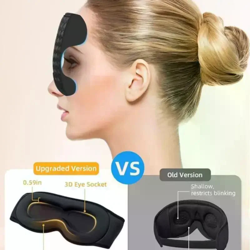 Bluetooth 3D Sleep Eye Mask Headphones Wireless Breathable Soft Qme