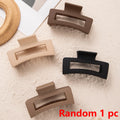 4-Piece Simple Frosted Anti-slip Retro Hollow Design Hair Claws Qme Random 1pcs