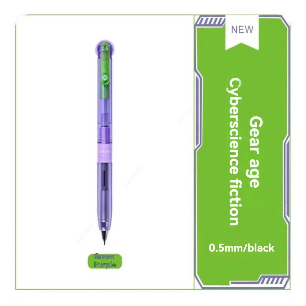 Quick Dry Black Gel Pens, Medium Point (0.5mm),CS Tip, Low-Weight Design Retractable Gel Pens With Comfortable Full Grip Qme 1pc-greeb purple black