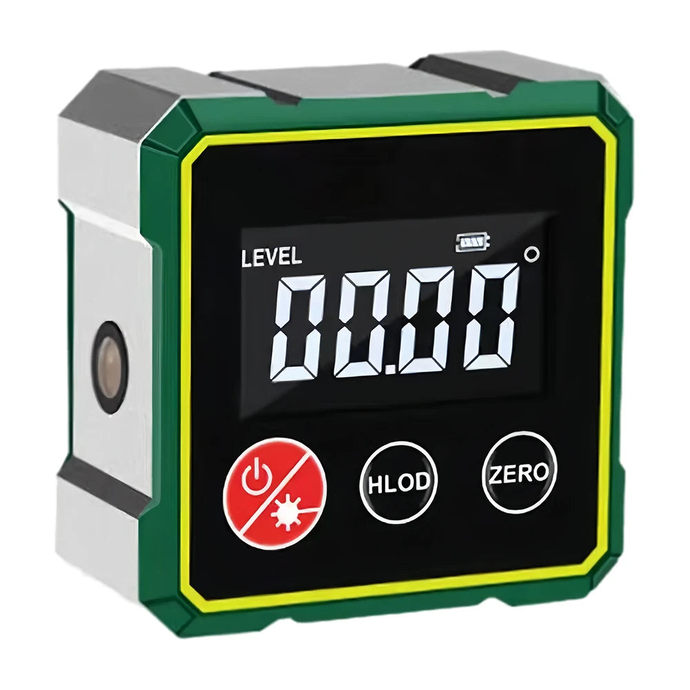 Magnetic LCD Digital Protractor Inclinometer Gauge with Backlight Protractor Inclinometer Bevel Box Level Angle Measurement Tool Qme grey
