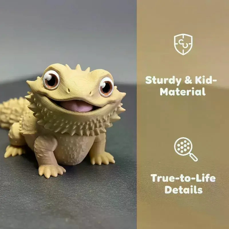 3D Printed Cute Bearded Dragon Figurine Lizard Statue Desktop Ornament Reptile Lover Gift Home Decor Animal Collection Craft Qme Default Title