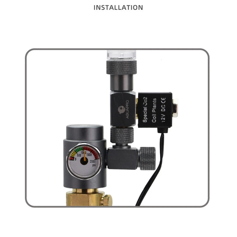 AQUAPRO CO2 Solenoid Valve 12V Pressure Regulator Aquatic Plant Gauge Switch Aquarium Accessories Fish Tanks Cylinder Equipment Qme