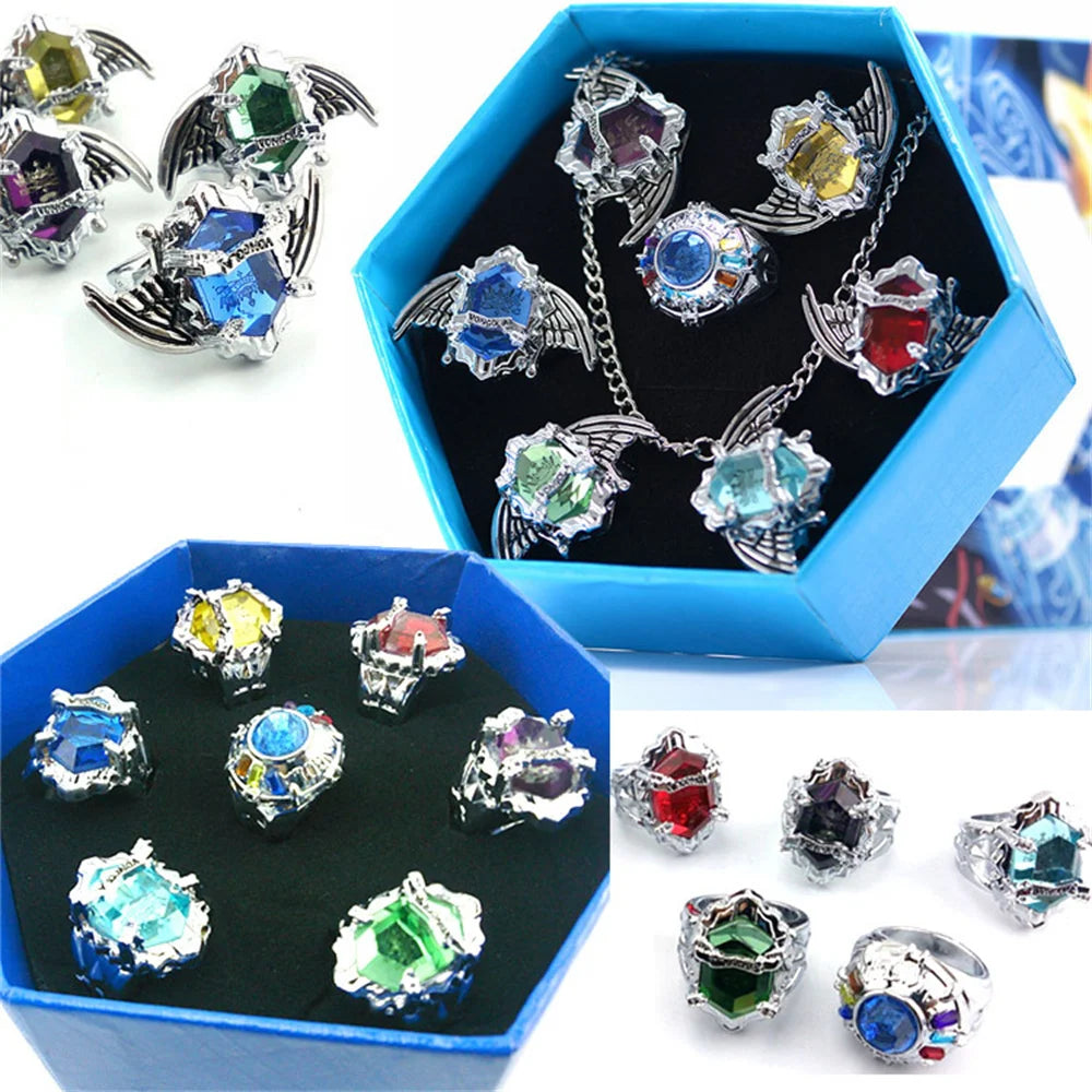 HITMAN REBORN Animation Penggli Simon Marey Hell Ring 7-Piece Gift Box Set 10th Generation Penggeli Anime Peripheral Qme