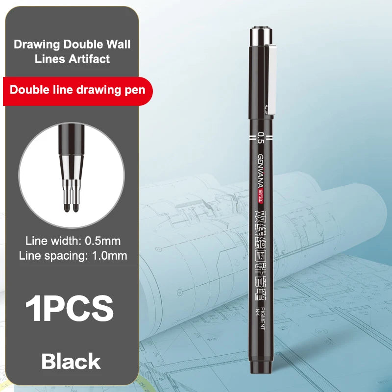 Double-line Gel Pen Essential Architectural Design Exams Note-taking Qme 0.5mm