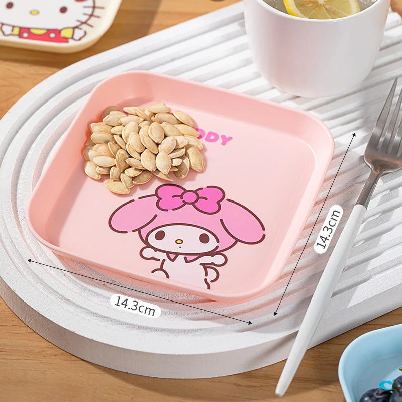 Hello Kitty Kuromi Bone Dish Cartoon-themed Household Bone Dish, Fruit Plate, Living Room Trash Dish Qme