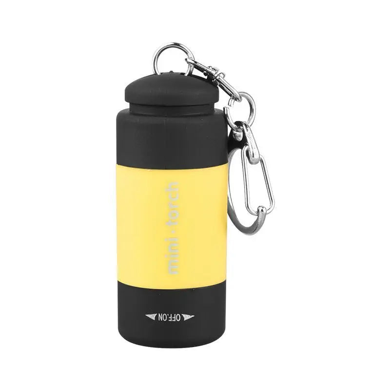 LED Micro Pocket Flashlight Portable USB Rechargeable Keychain Qme Yellow