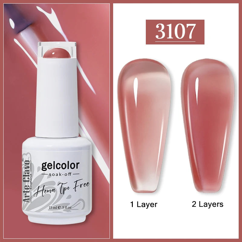 Arte Clavo Jelly Transparent Gel Nail Polish Summer Nude Pink Semi