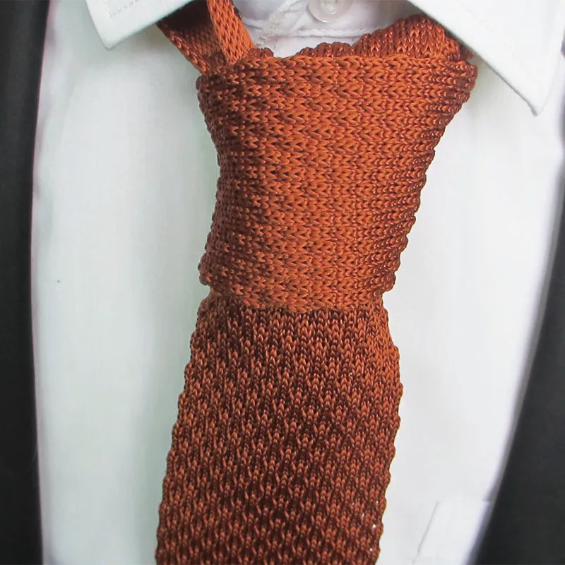Knitted Necktie Knit Leisure Triangle Solid Tie Normal Sharp Corner Qme color2