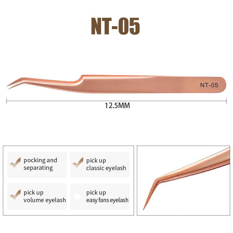 NATUHANA Anti-static Straight Eyelash Extension Tweezers Industrial