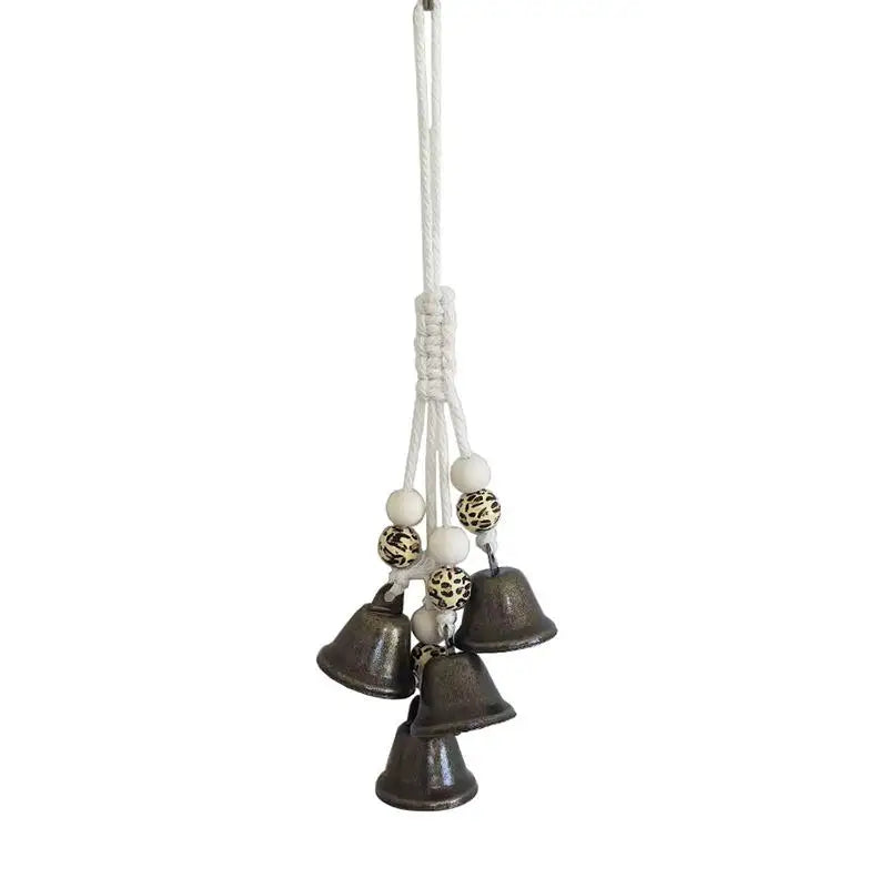 Bohemian Wind Chime With Natural Wooden Hoop And Vintage Metal Bells Perfect For Porch Balcony Boho Style Home Wall Decoration Qme A6
